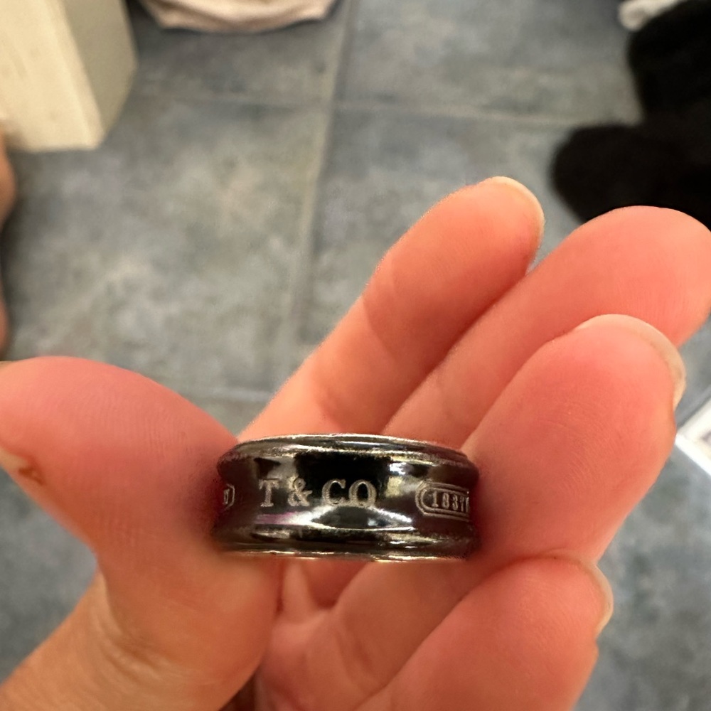 Tiffany & co black silver and titanium ring. Purchased in 2007 size 5